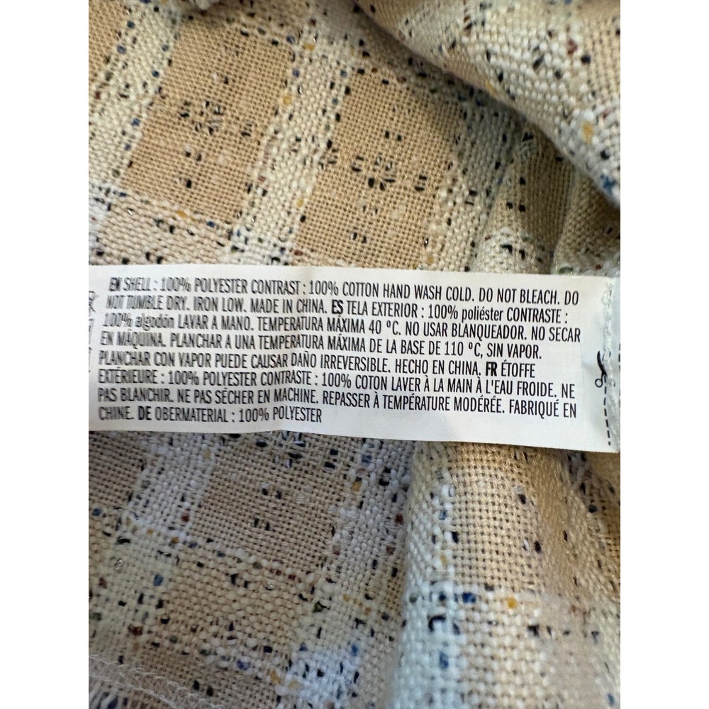 English Factory Tweed Plaid Peter Pan Collar Layered Top Tan Blue Multi Size L - Picture 6 of 8
